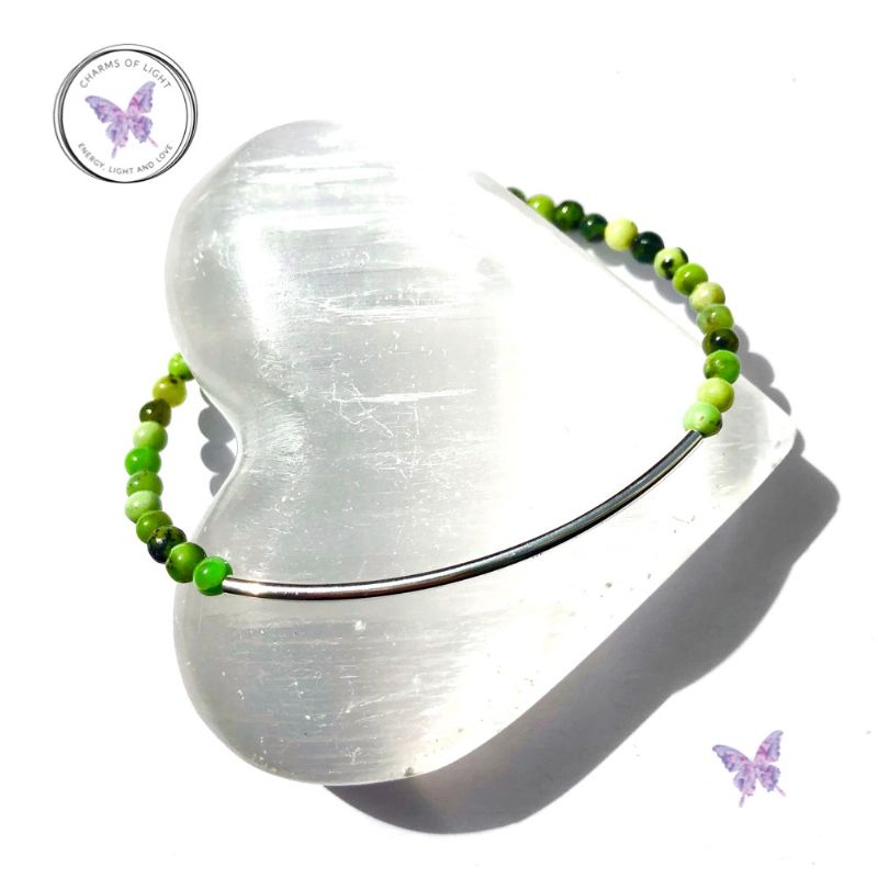 Chrysoprase Beaded Tube Bracelet